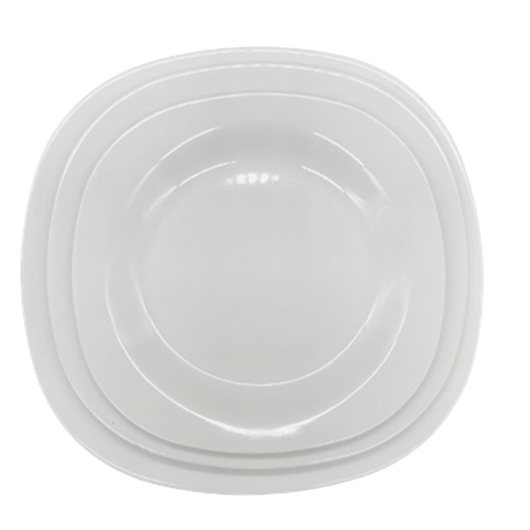 PLATO DE MELAMINA BLANCO CUADRADO 8.5" / 22 CM