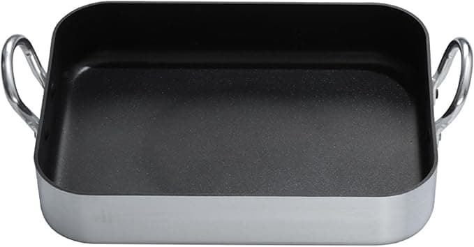 Bandeja rectangular inox de inducción 45x35x8cm