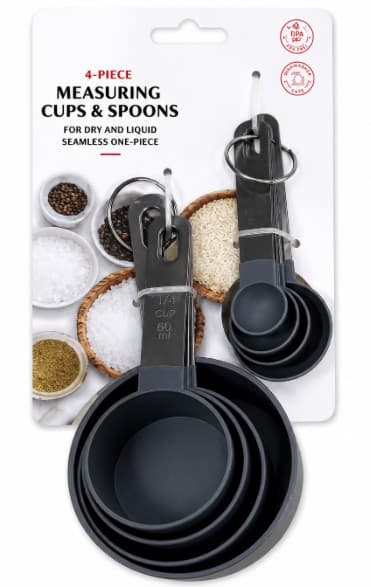 CUCHARAS Y TAZAS MEDIDORAS SET DE 8 PZAS