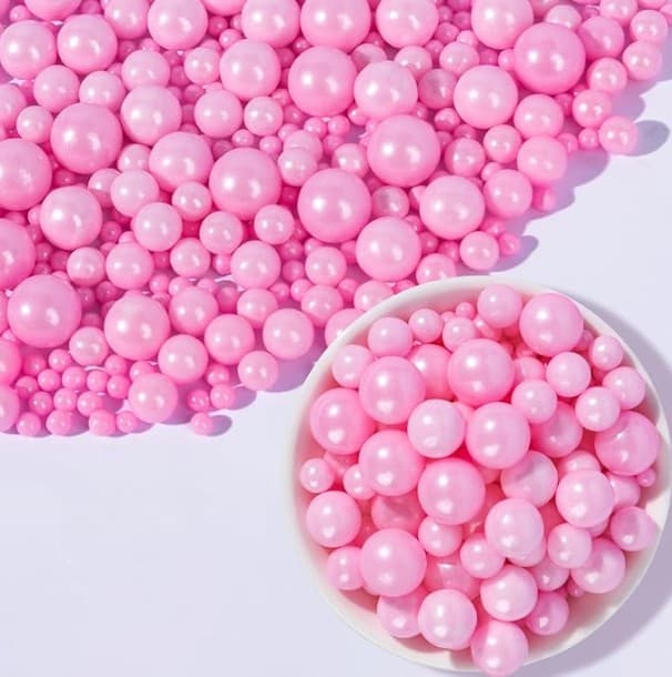 PERLAS PARA DECORAR ROSA PASTEL TAMAÑO MIXTO 1 KG