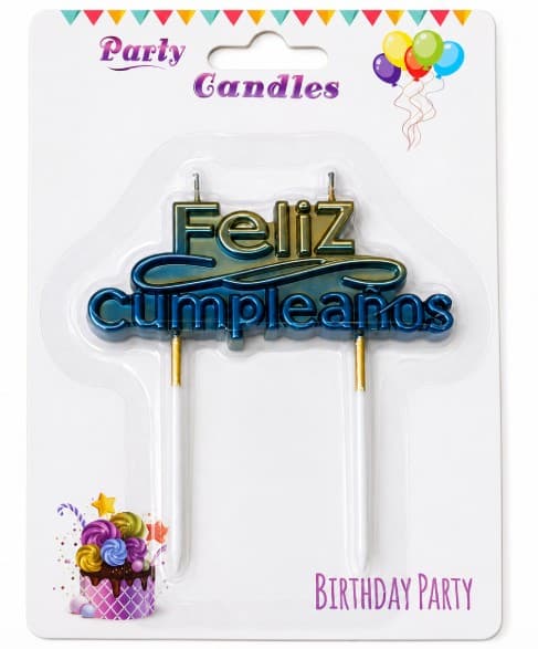 VELA DE FELIZ CUMPLEAÑOS AZUL
