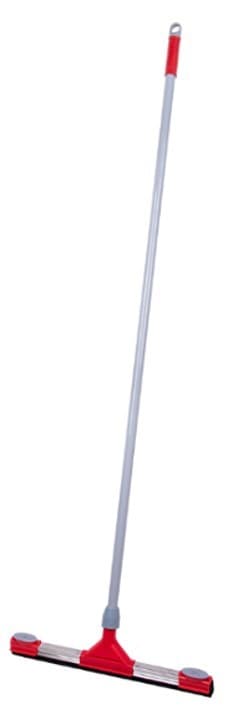 HARAGAN DE PISO 45 CM CON RASPADOR DOBLE MANGO METALICO 130 CM