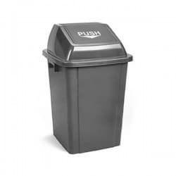 BASURERO GRIS PUSH 30 LITROS