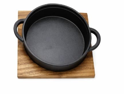 PLATO DE HIERRO PARA HORNEAR 18CM CON DOBLE ASA