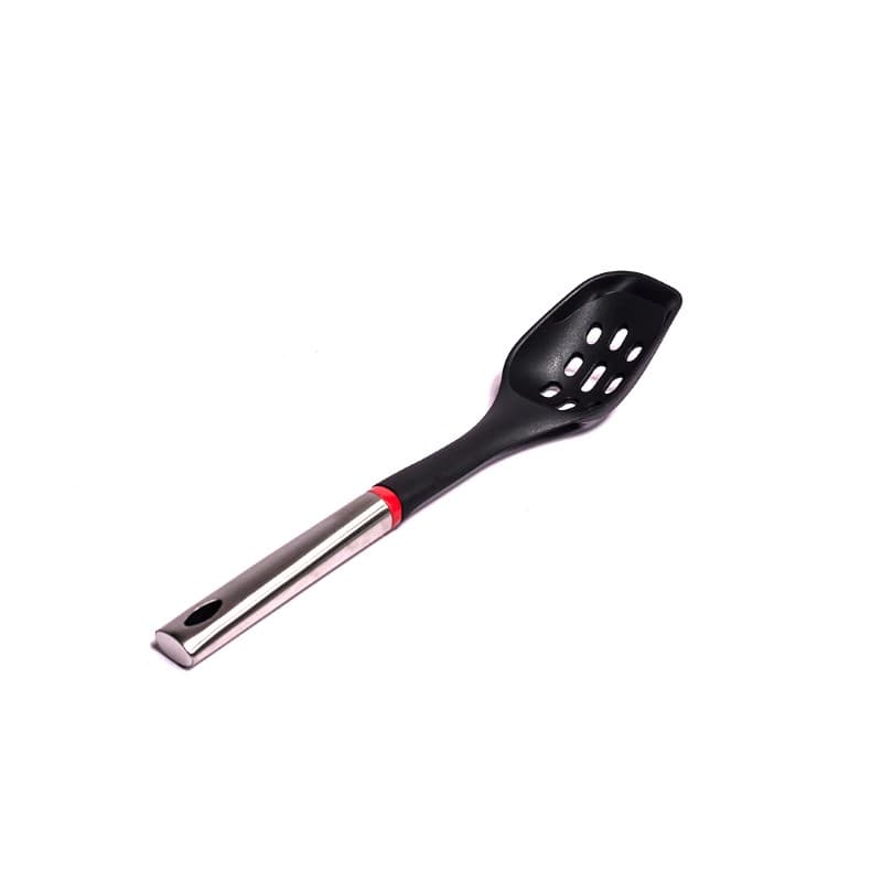 CUCHARA CALADA PLASTICO MANGO ACERO