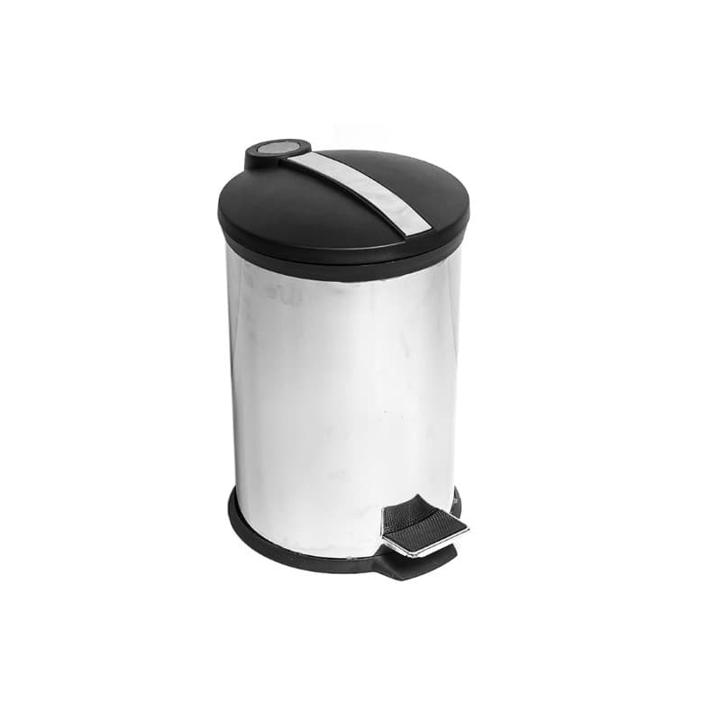 BASURERO INOX 12 LITROS CON TAPA PLÁSTICA