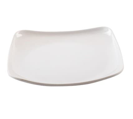 PLATO DE MELAMINA BLANCO CUADRADO 8"