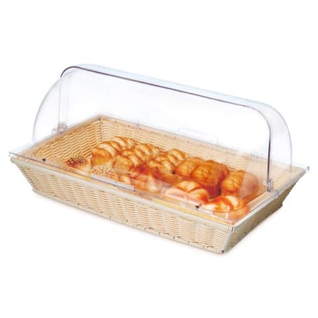 CESTA RECTANGULAR CON TAPA DE POLICARBONATO 55*33*26CM
