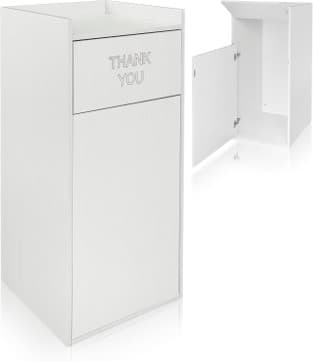 BASURERO DE MADERA BLANCO 100 LITROS