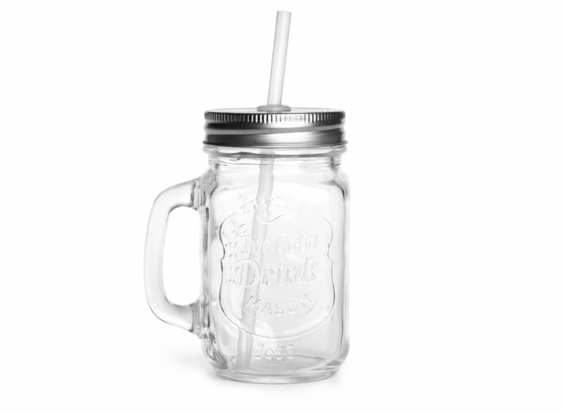VASO CON TAPA Y CARRIZO 450 ml / 15 oz