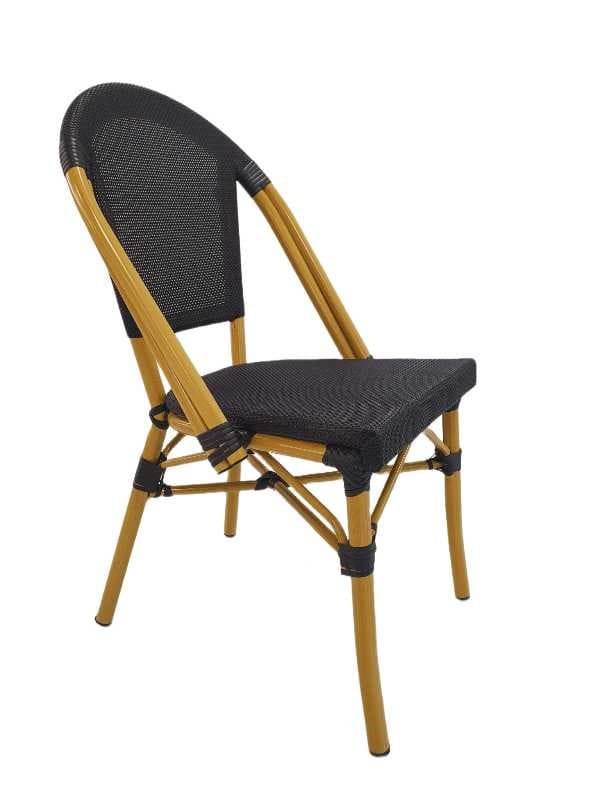 SILLA RATTAN NEGRA ALUMINIO KAKI