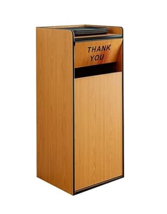 BASURERO DE MADERA CAFE CLARO 100 LITROS