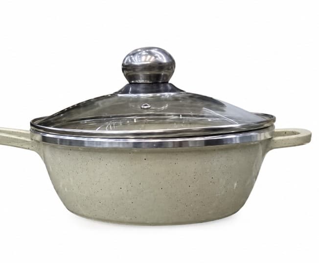 OLLA INOX CON TAPA DE VIDRIO 24CM