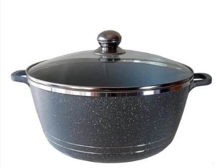 OLLA INOX CON TAPA DE VIDRIO 28CM