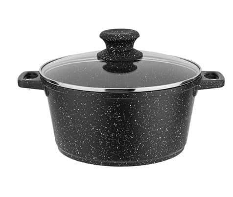 OLLA DE ALUMINIO ANTIADHERENTE CON TAPA DE VIDRIO 44 CM
