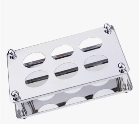 RACK PARA SHOTS INOX 6 COMPARTIMIENTOS 16.5*11.5 CM