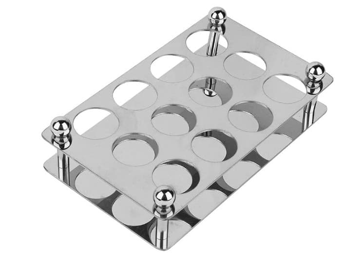 RACK PARA SHOTS INOX 12 COMPARTIMIENTOS 21*17 CM