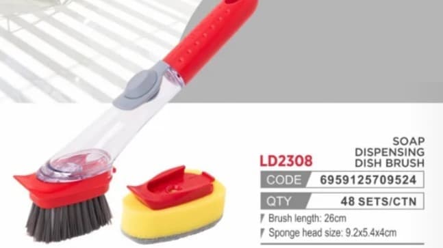 ESPONJA CON DISPENSADOR DE JABON + CEPILLO