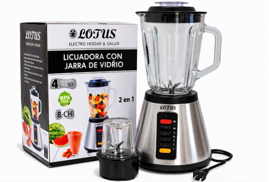 LICUADORA CON JARRA DE VIDRIO 2 EN 1 1.5 LITROS