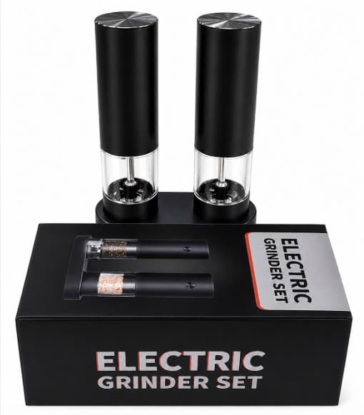MOLINO ELECTRICO PARA SAL Y PIMIENTA 70 ML (RECARGABLE) SET 2 PIEZAS