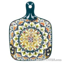 BANDEJA DE CERÁMICA CUADRADO MANDALA  9"