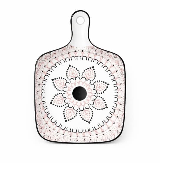 BANDEJA DE CERÁMICA CUADRADO MANDALA  9"