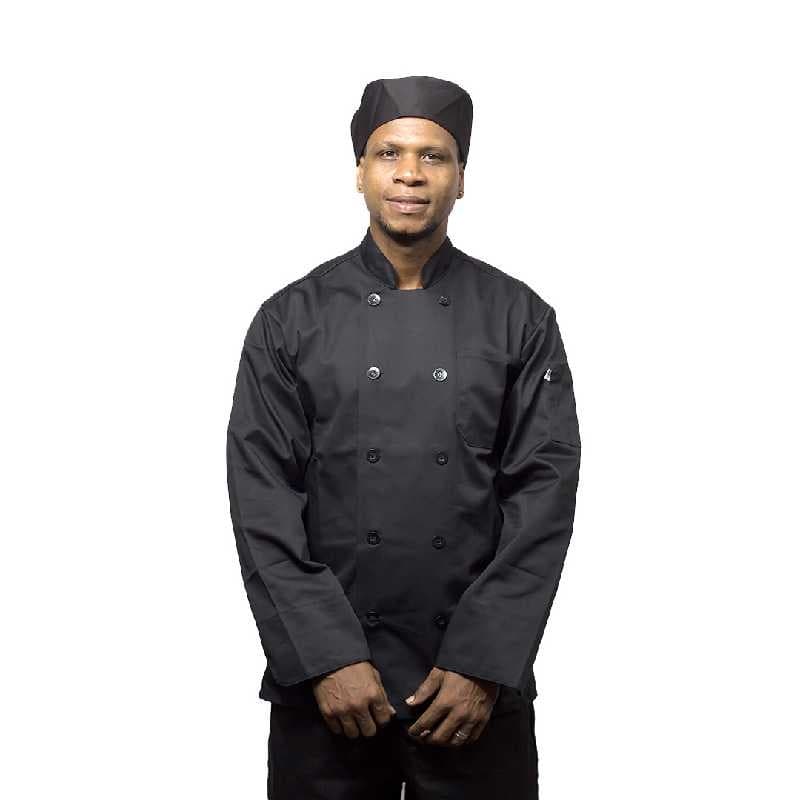 CHAQUETA NEGRA CHEFS FACTORY MANGA LARGA T:M