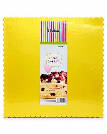 BASE PASTEL DORADA MATE CUADRADA 12" SET 5 PZAS