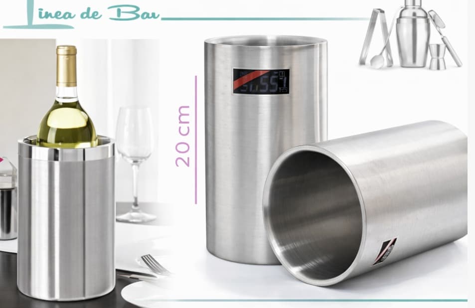 HIELERA DE METAL PARA VINO 12x20 CM