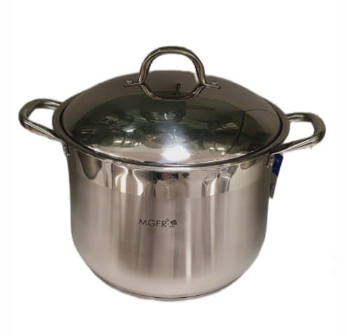 OLLA DE INDUCCIÓN INOX CON TAPA DE ACERO CURVA 30CM 17 LITROS