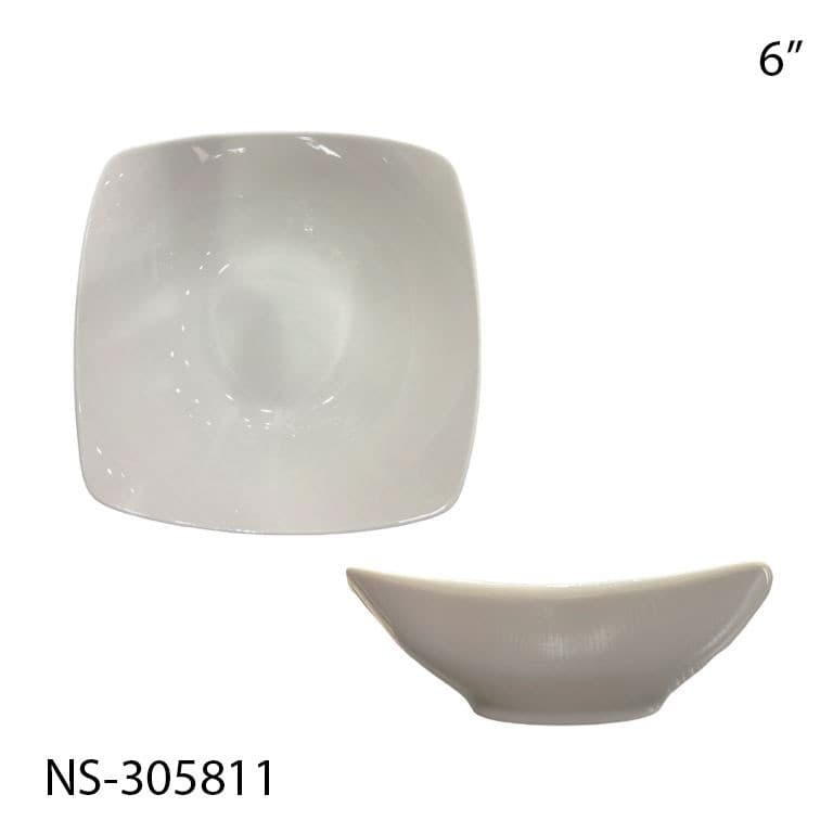 PLATO DE CERÁMICA CUADRADO BLANCO 6"