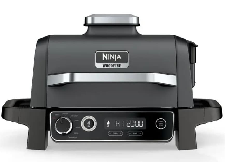 Parrilla y Ahumador Eléctrico de exterior con Freidora de Aire 7 en 1 Ninja 120V/60hz