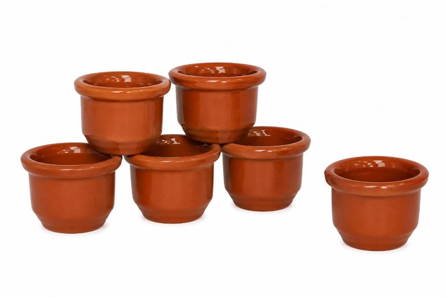 VASO DE BARRO SET DE 6 PIEZAS 5x5x6 CM