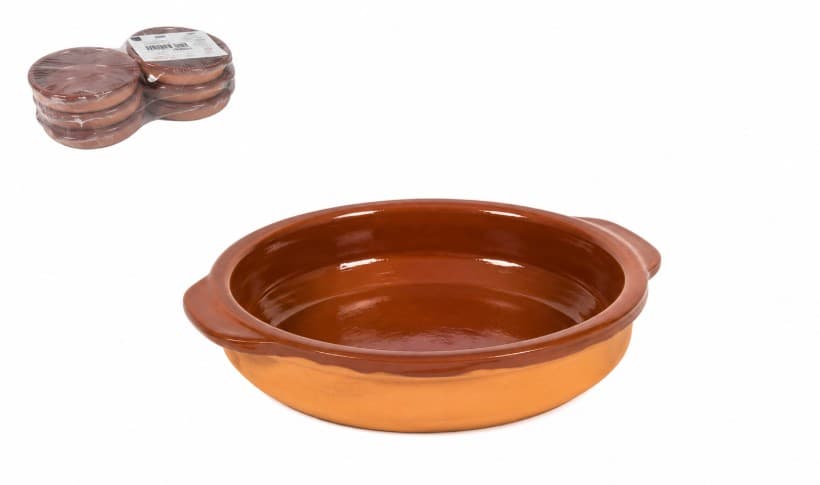 CAZUELA CON ASAS DE BARRO SET DE 6 PIEZAS 8x2 CM