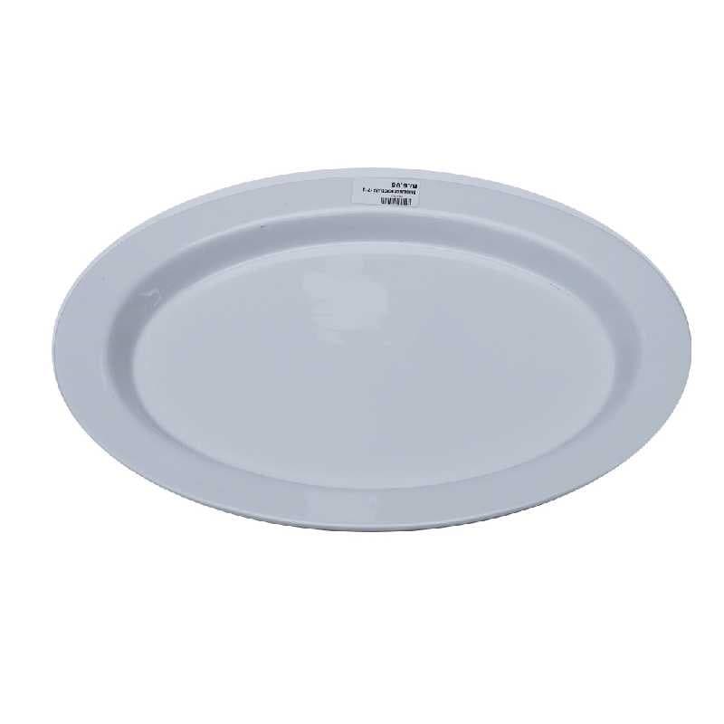 BANDEJA DE PORCELANA REDONDO BLANCA  16.5"