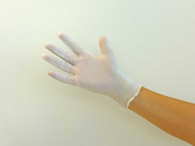 GUANTE DE VINIL BLANCO SET 100 PZAS T:XL