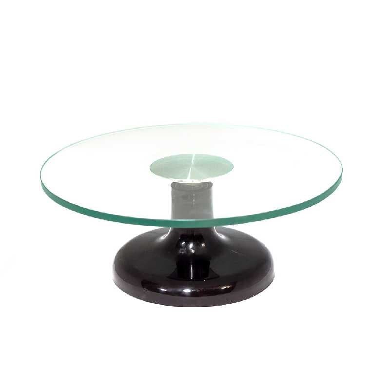 BASE GIRATORIA DE VIDRIO CON BASE DE ALUMINIO 12"