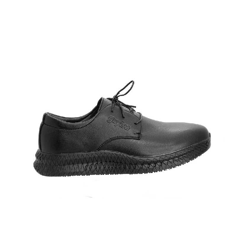 ZAPATO DE TRABAJO PARA CABALLERO, CON PUNTA ANTIGOLPE, MATERIAL ANTICORTE E IMPERMEABLE, SUELA ANTIRESBALANTE, COLOR: NEGRO TALLA:40
