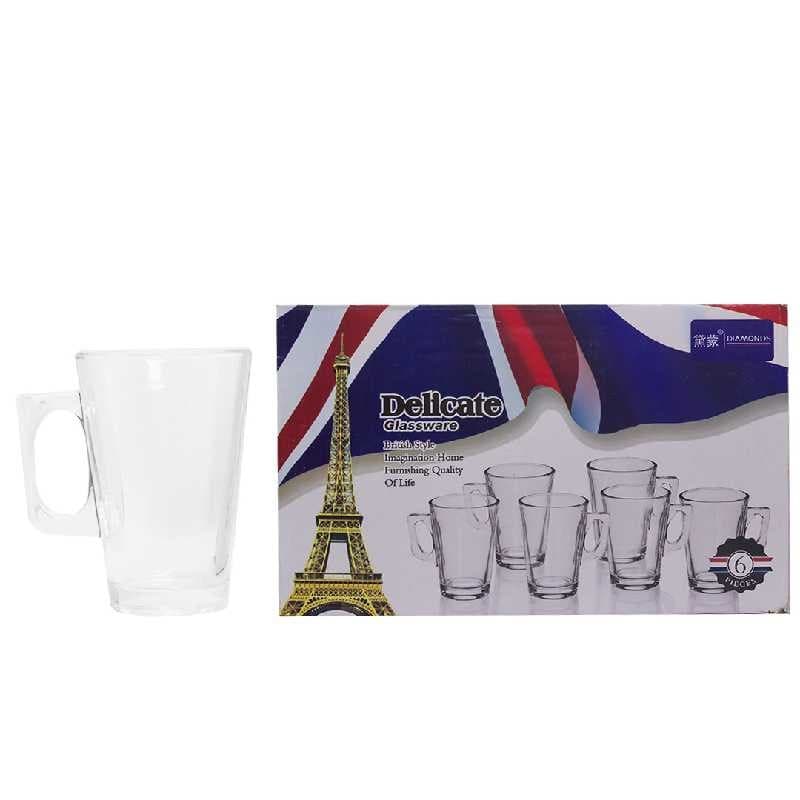 TAZA DE VIDRIO 214 ml / 7.27 oz SET 6 PZAS N° DM63