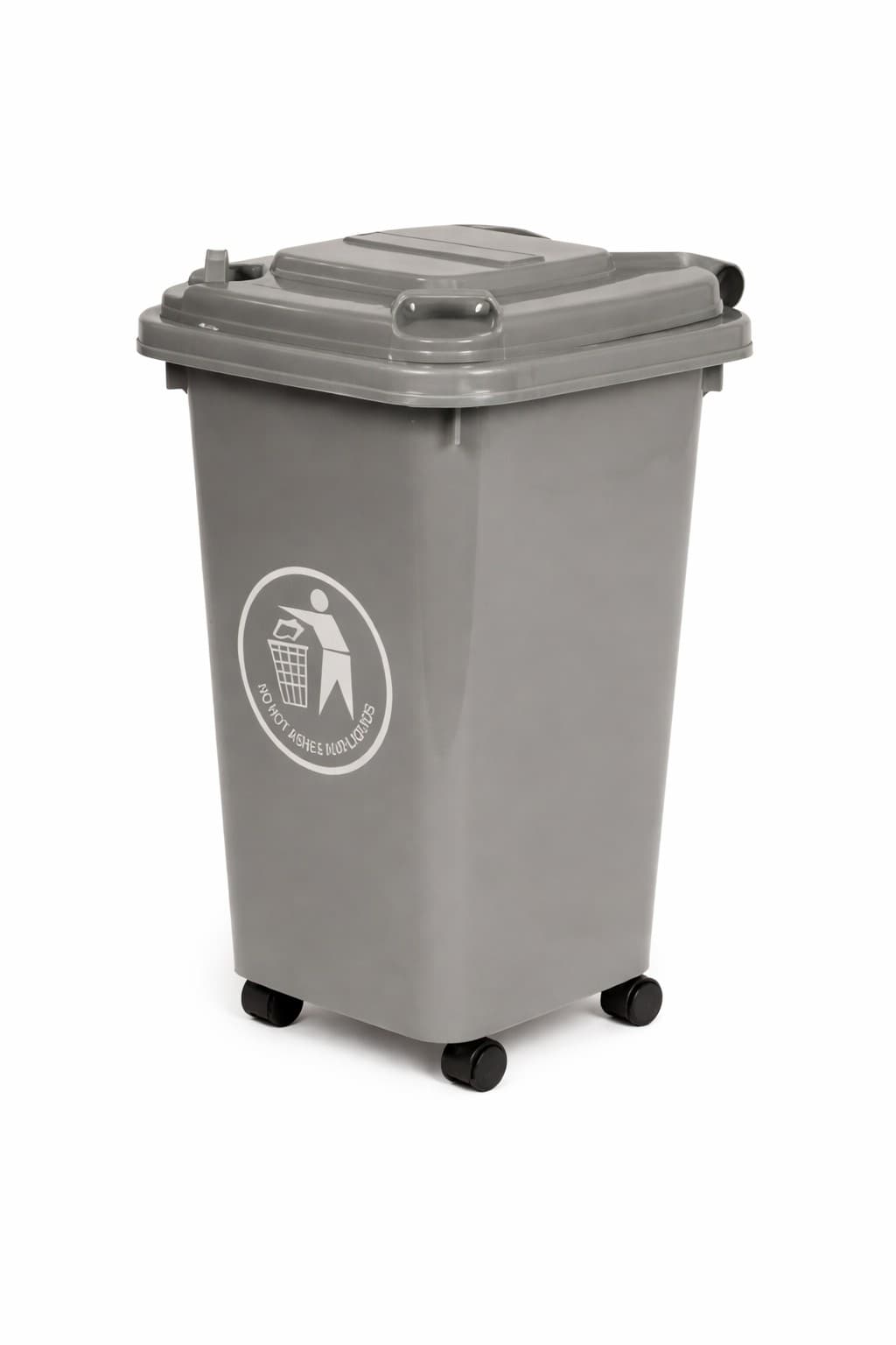 BASURERO GRIS CON RUEDAS 60 LITROS COD: AF07319