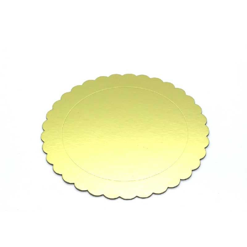 BASE PASTEL DORADA MATE REDONDA 10"