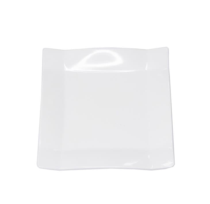 PLATO DE MELAMINA BLANCO CUADRADO 8" 