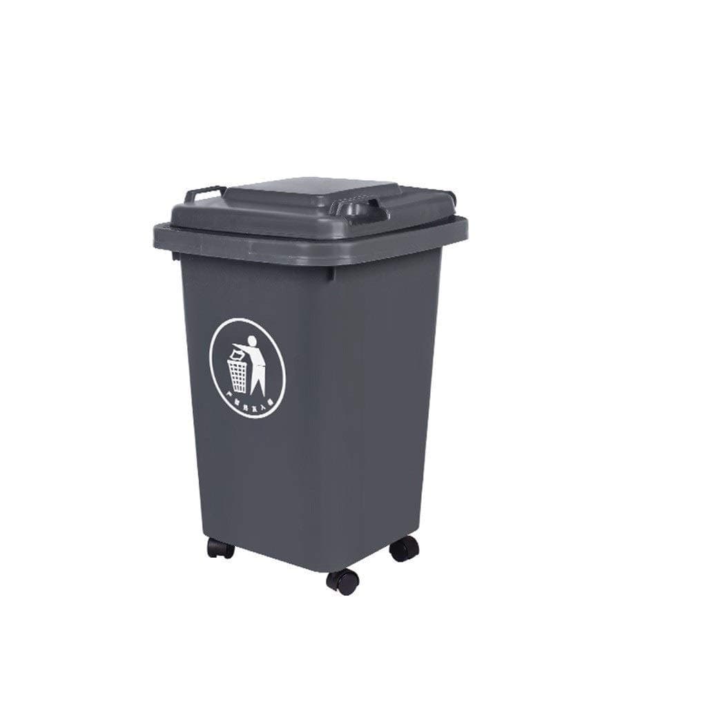 BASURERO GRIS CON RUEDAS 50 LITROS
