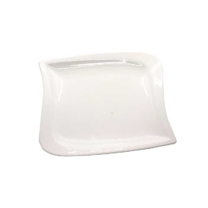 PLATO DE CERÁMICA CUADRADO BLANCO 8.5"
