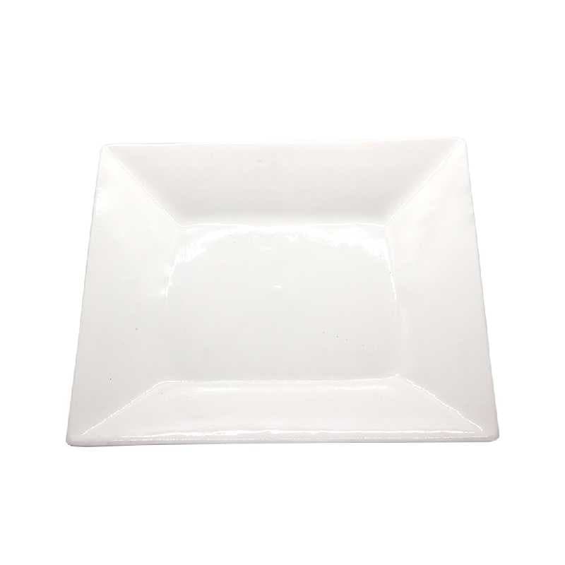 PLATO DE CERÁMICA CUADRADO BLANCO 10"