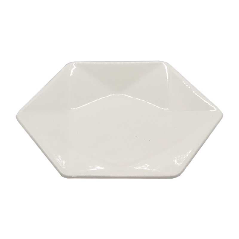 PLATO DE CERÁMICA ROMBO BLANCO 9"