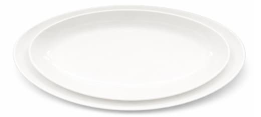 PLATO DE CERÁMICA OVALADO BLANCO 12"