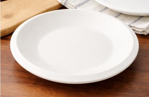 PLATO DE CERÁMICA REDONDO BLANCO 9"