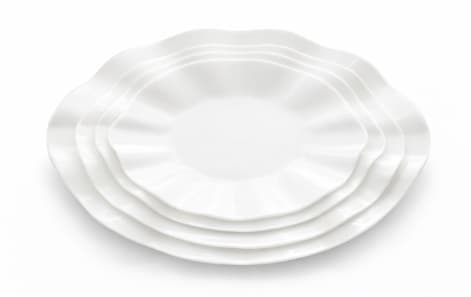 PLATO DE CERÁMICA FLOR BLANCO 9"