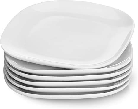 PLATO DE CERÁMICA CUADRADO BLANCO 8"